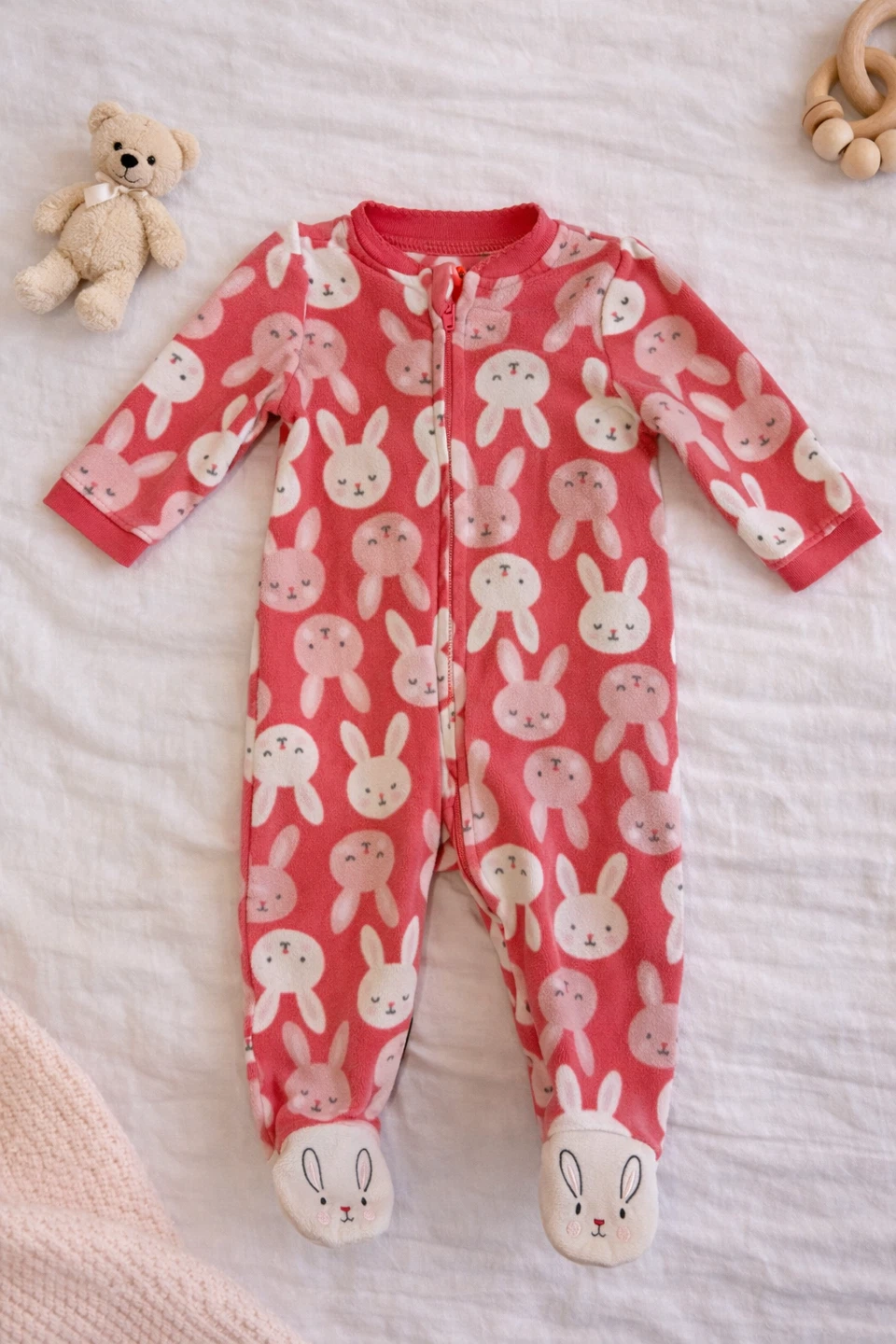 Mixed Baby Girl Bundle, zipper pijamas, footed, long sleeves