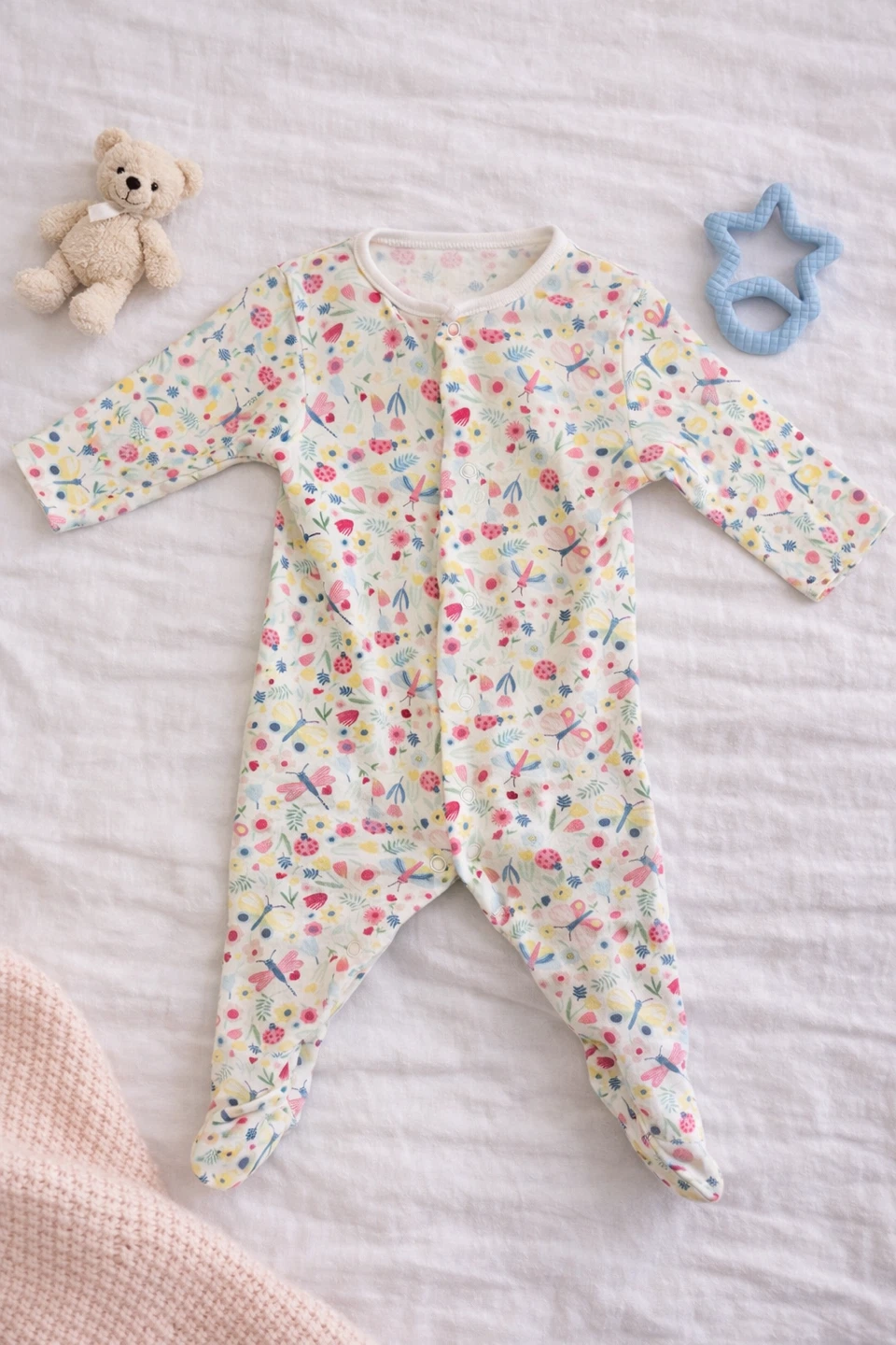 Mixed Baby Girl Bundle, zipper pijamas, footed, long sleeves - photo 3