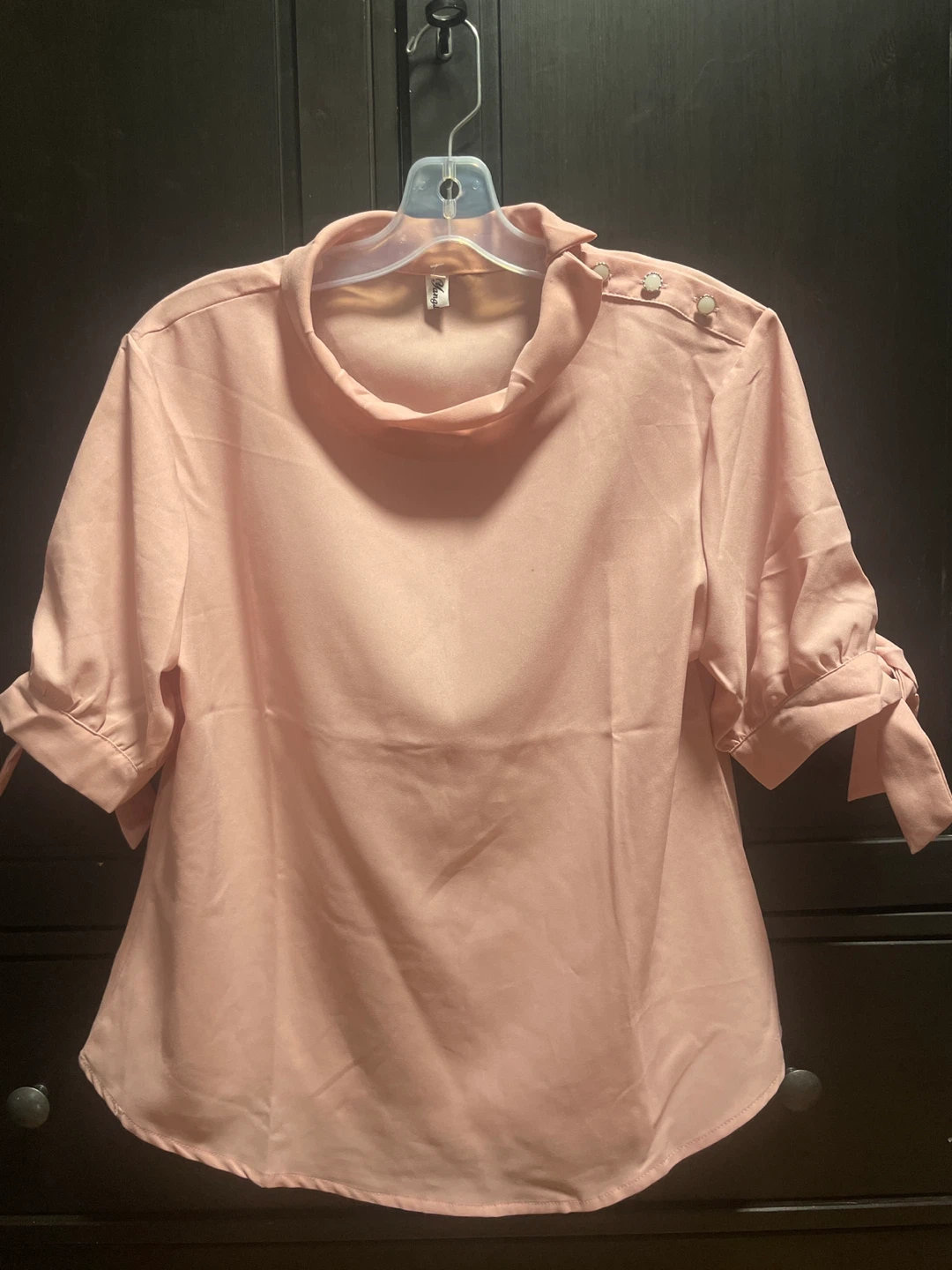 Pink Button Detail Top