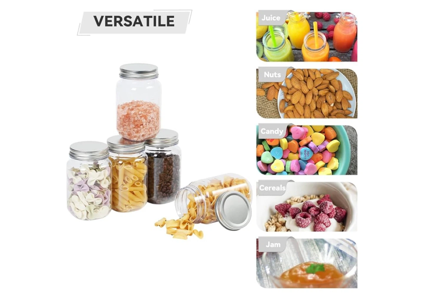 Set of 20 Clear AS Plastic Jars with Lids - 16oz - photo 5