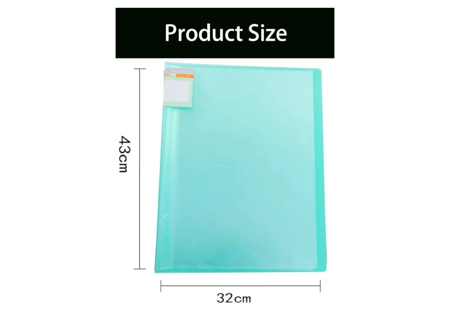 Aqua Blue 32cm x 43cm Portfolio Binder with 40 Pockets - photo 2