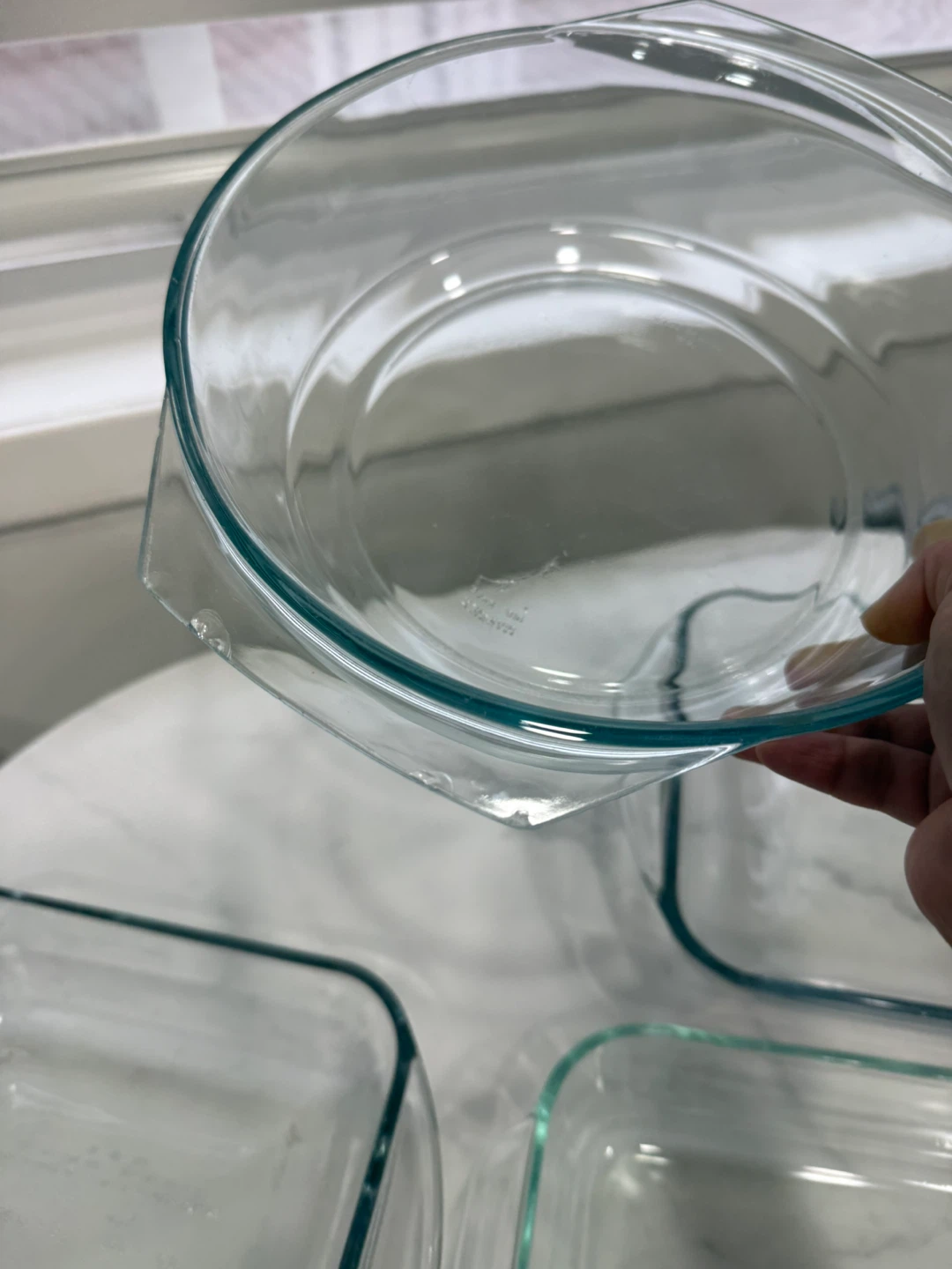 Set of 4 Pyrex Glass Bakeware Dishes & Metal Colander - photo 3