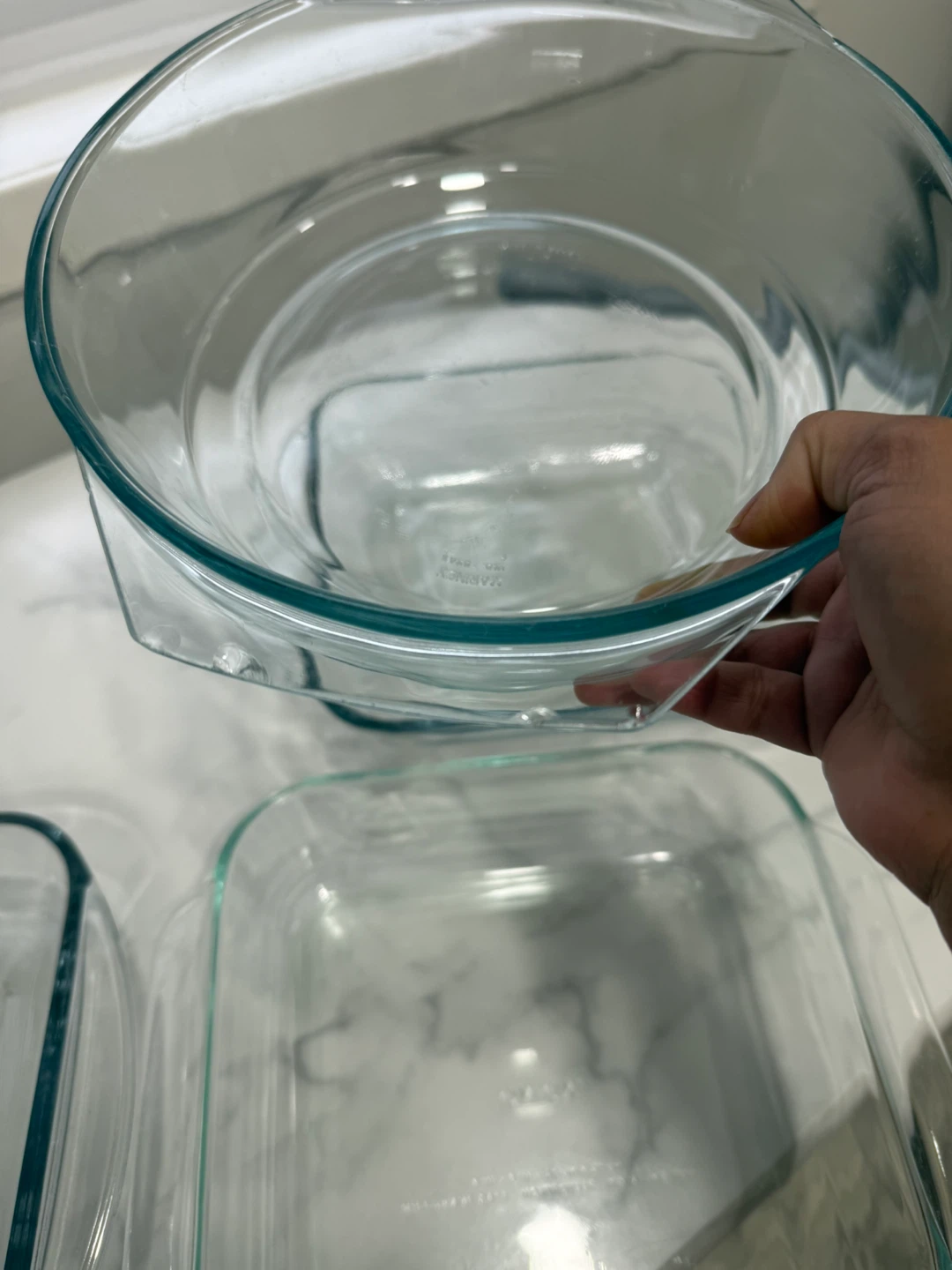 Set of 4 Pyrex Glass Bakeware Dishes & Metal Colander - photo 2