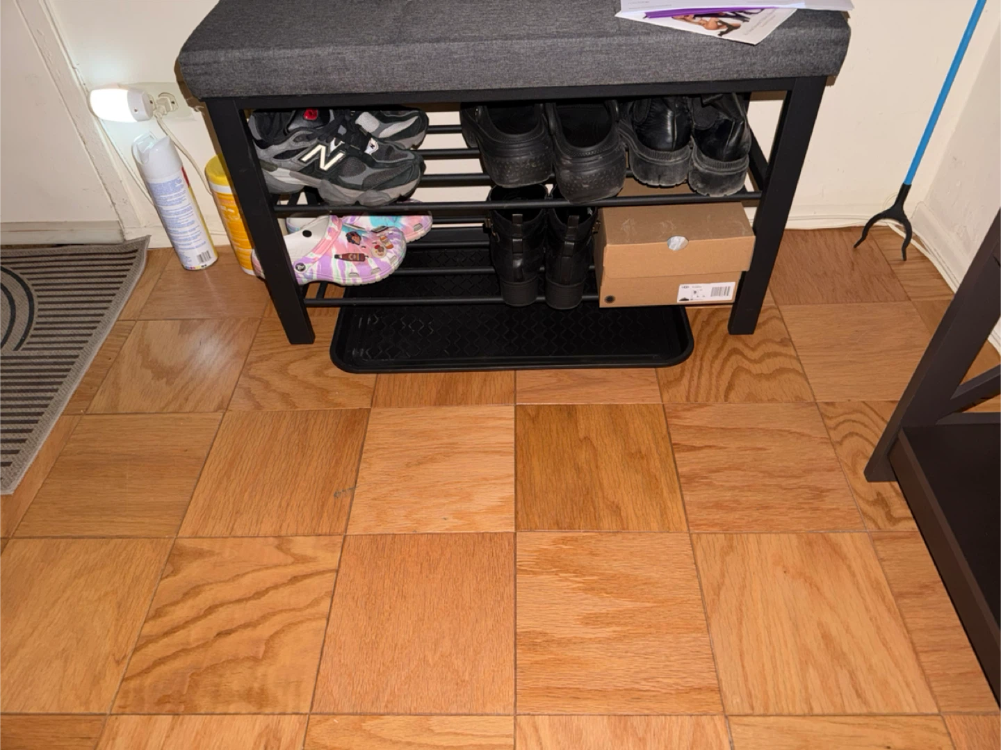 Shoe Rack Bench with 2 Shelves