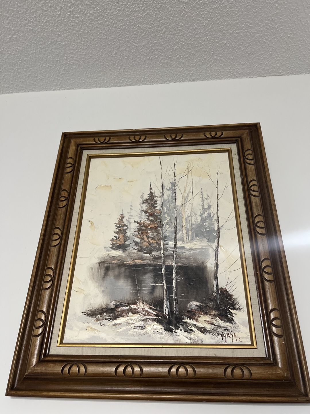 Exclusive Original Oil Painting by Varsa – Vintage Landscape 🎨❄️