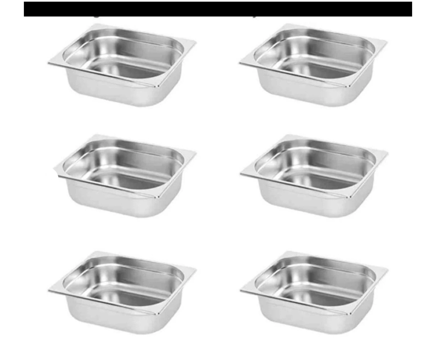 CTJ Stainless Steel Steam Table Pans - 6 Pack