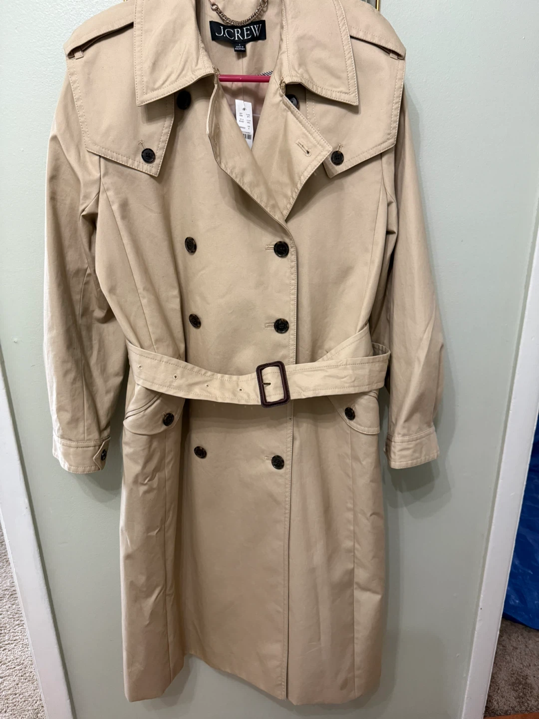 J.Crew Tan Double-Breasted Trench Coat - photo 4