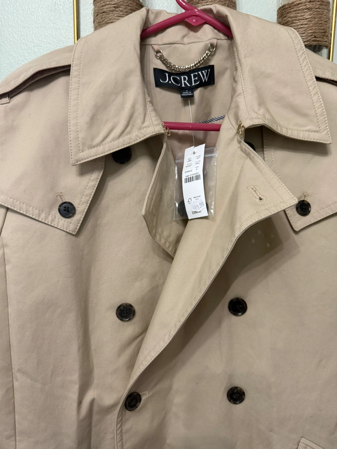 J.Crew Tan Double-Breasted Trench Coat - photo 2