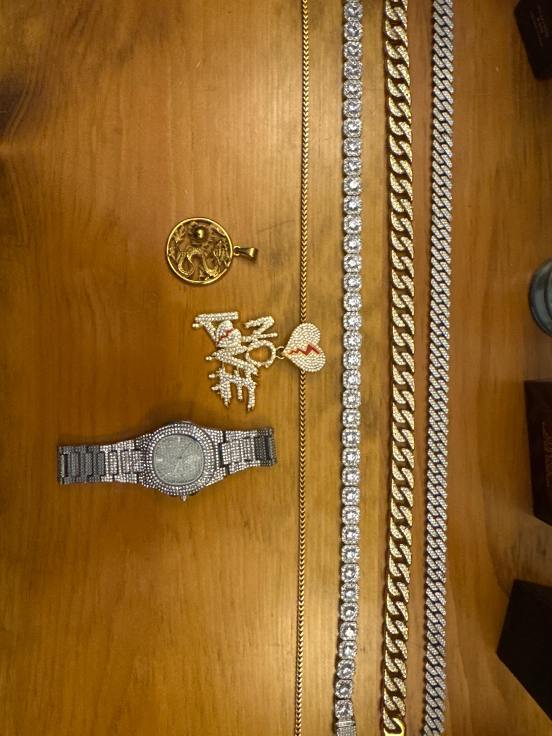 Ice Chain and watch set for sale