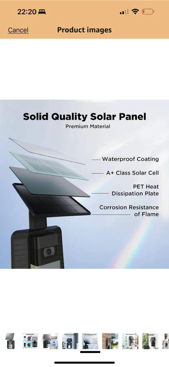 QIBOX Solar Charger Panel for Ring Video Doorbell – Open Box - photo 4