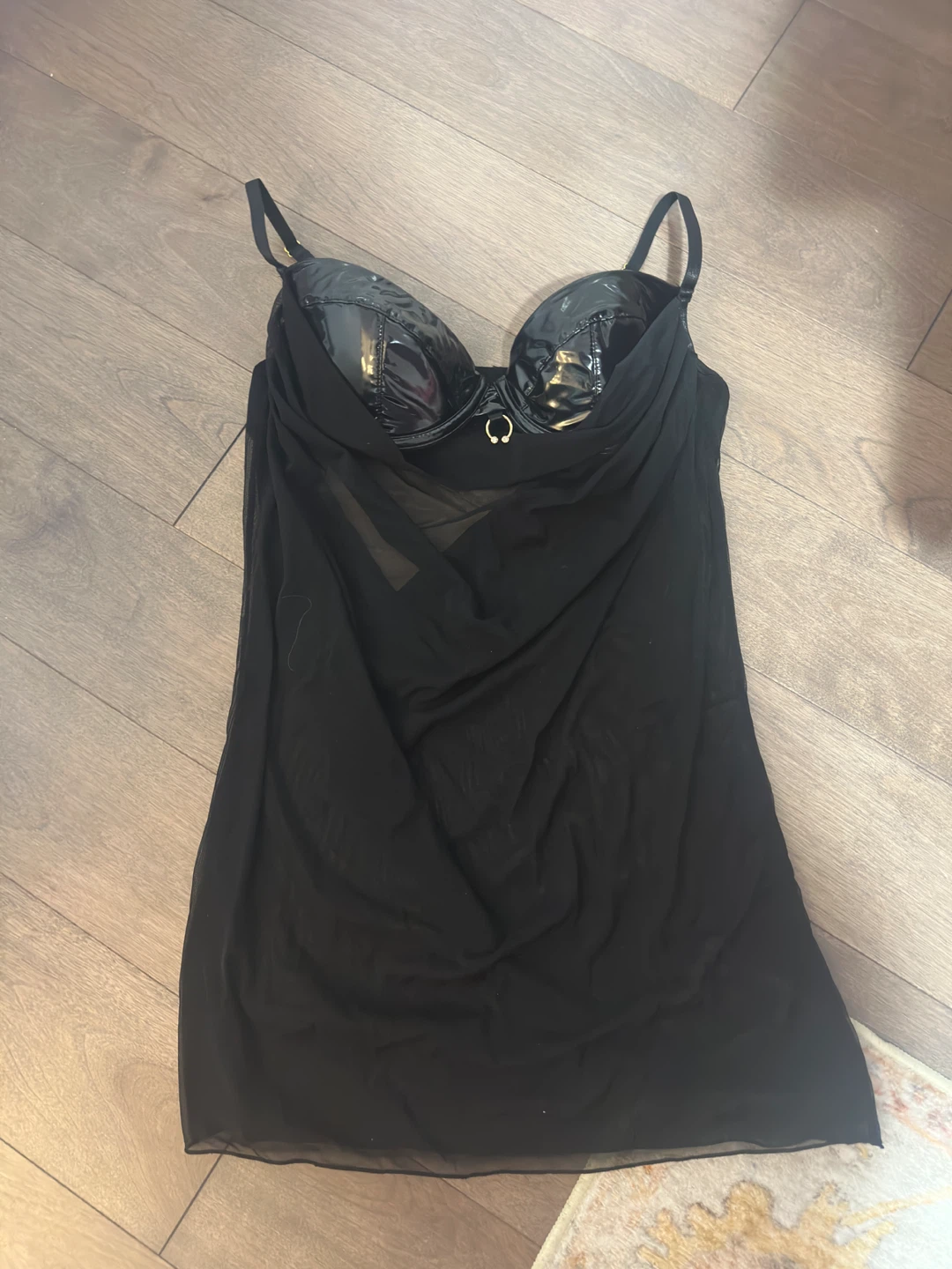 Fashion Nova Black Mesh Lingerie Slip Dress - photo 2