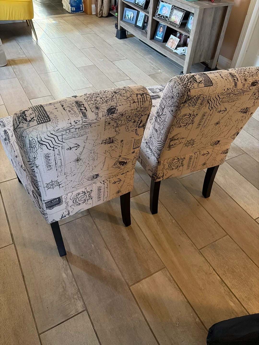 Accent Chairs (Set of 2) - Map Print