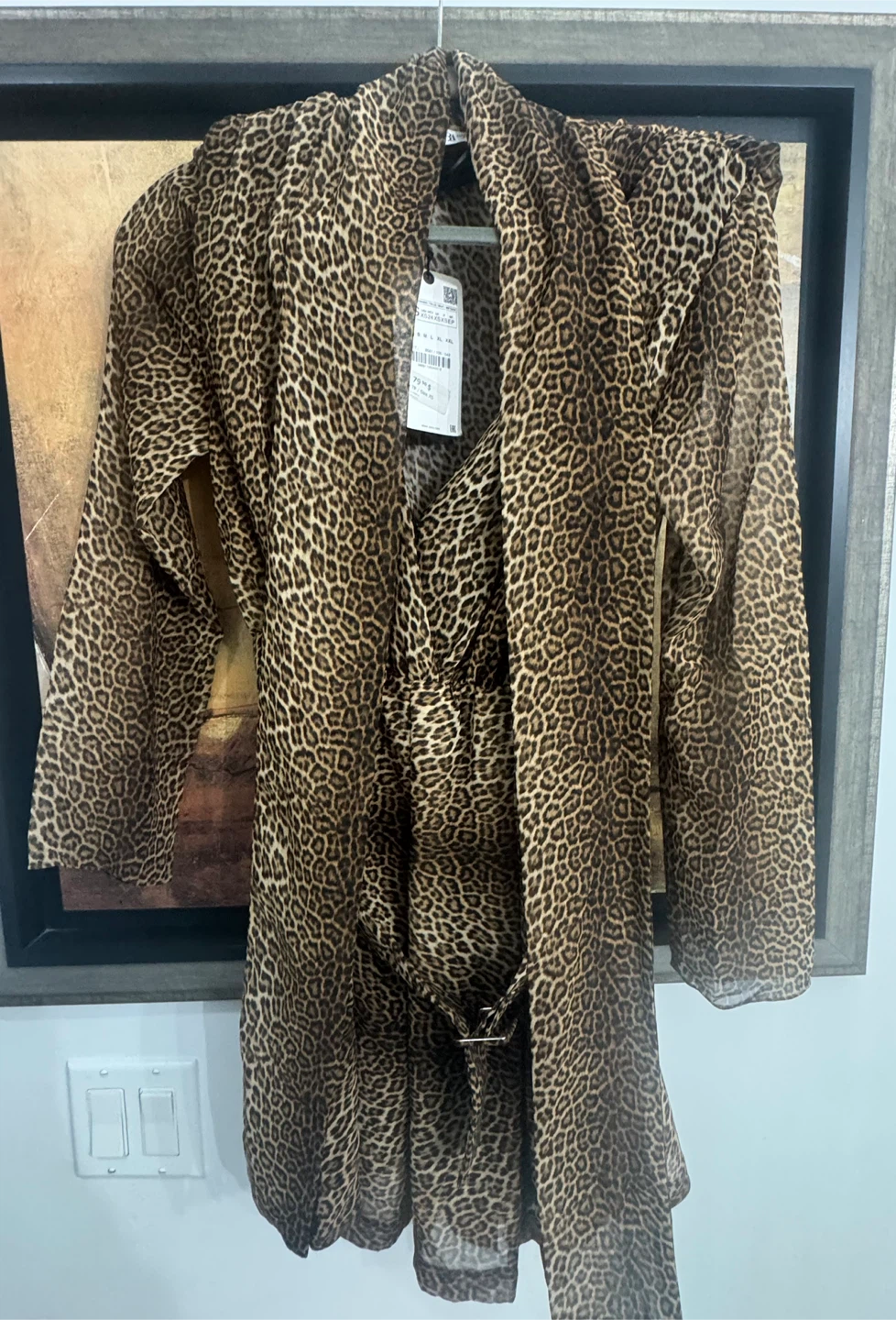 ZARA Leopard Print Belted Dress XS - photo 3