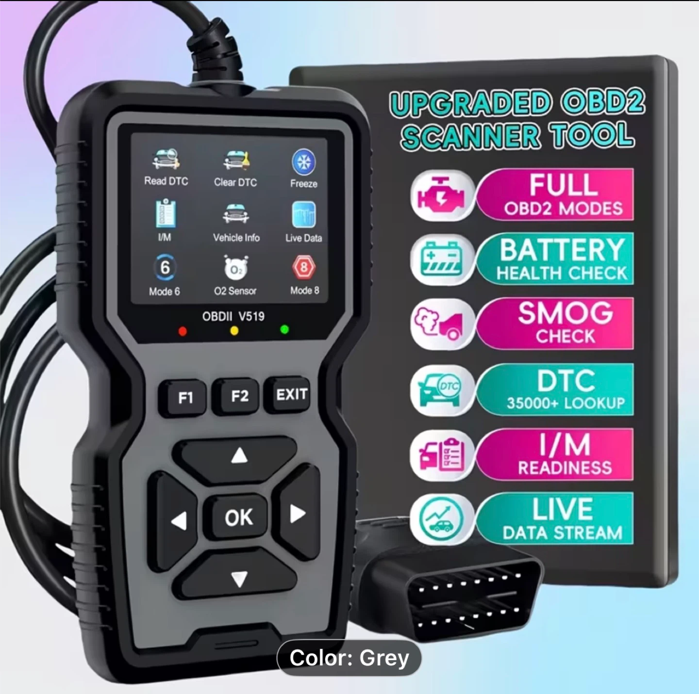 Upgraded OBD2 Scanner Tool V519 - Grey - photo 4