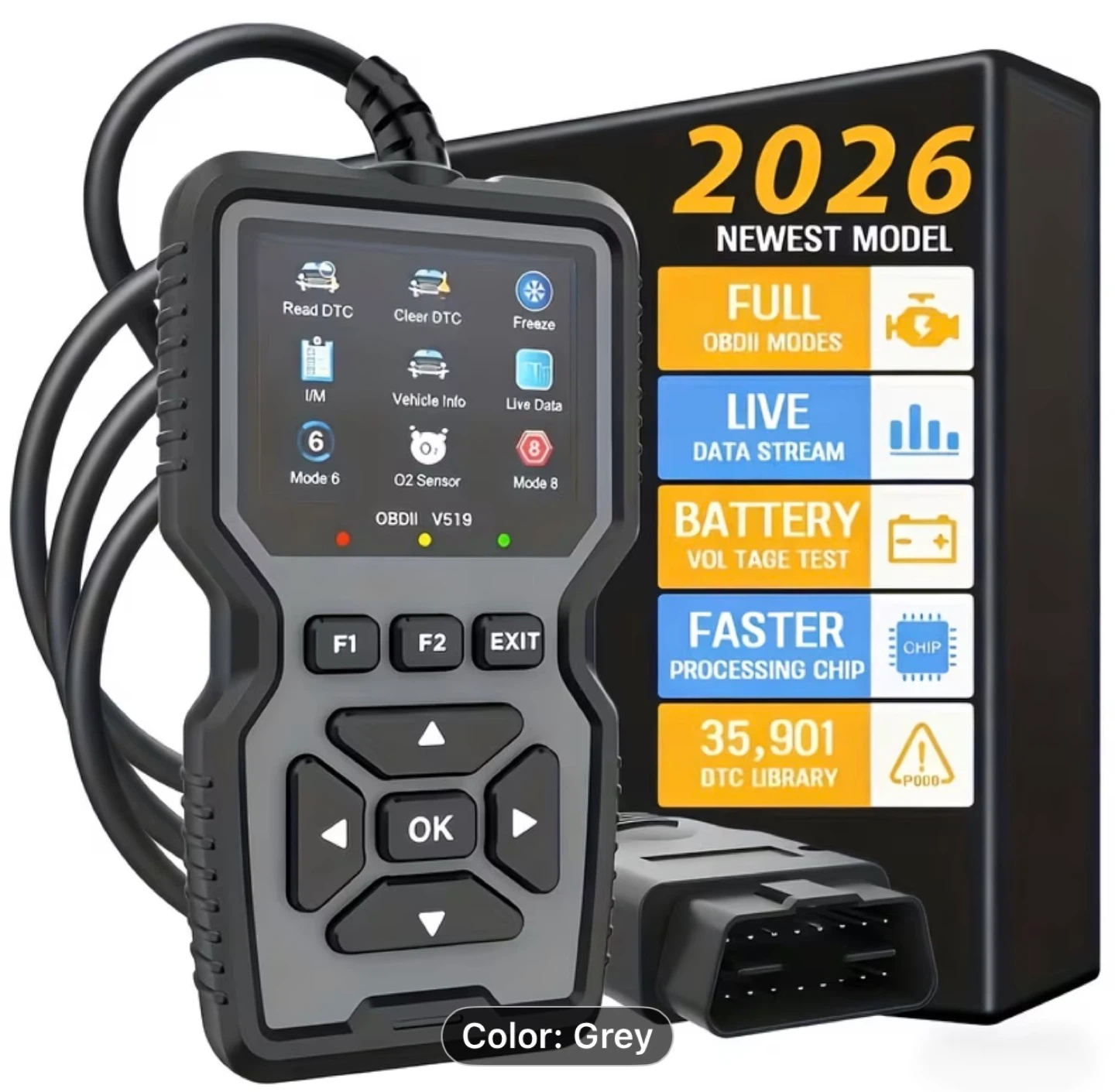 Upgraded OBD2 Scanner Tool V519 - Grey - photo 2
