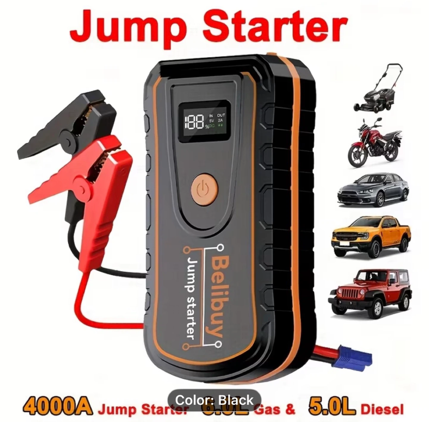 Belibuy 4000A Jump Starter