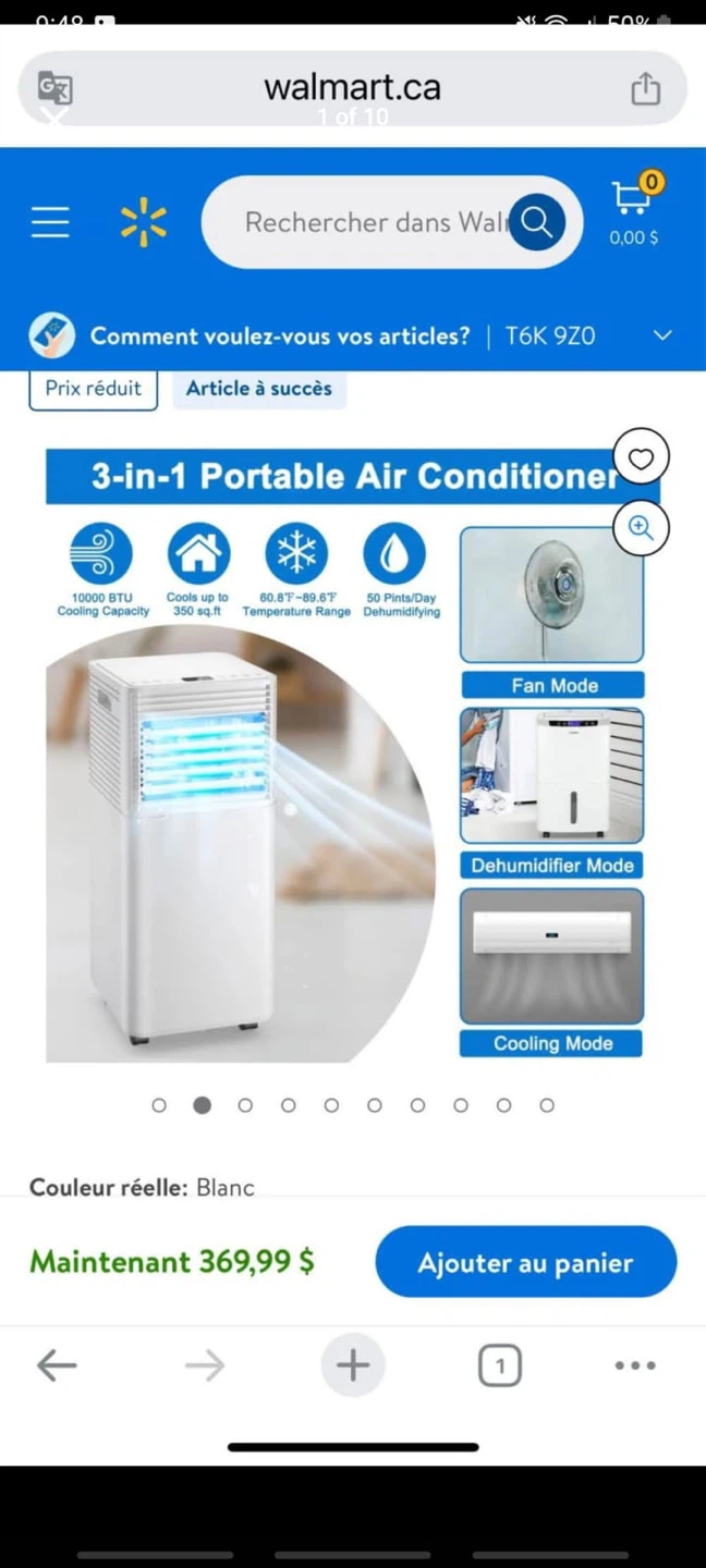 Costway 3-in-1 Portable Air Conditioner