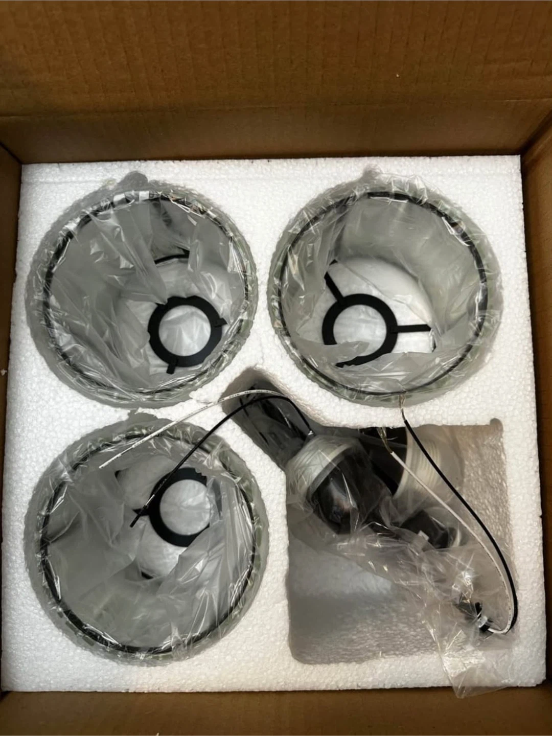 PAUFUL Crystal Semi Flush Mount Ceiling Light - 3-Light Black - photo 3