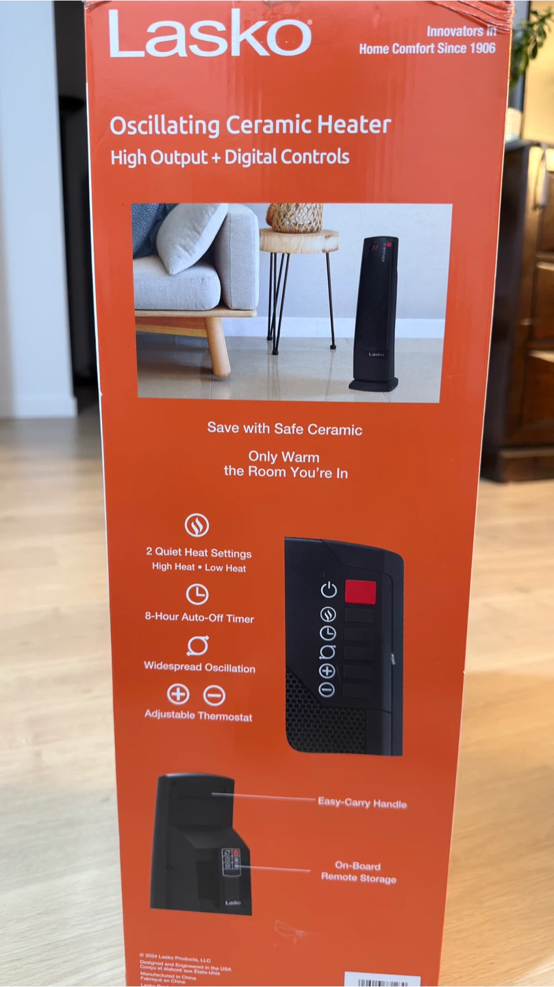 Lasko Oscillating Ceramic Heater with Remote - photo 2