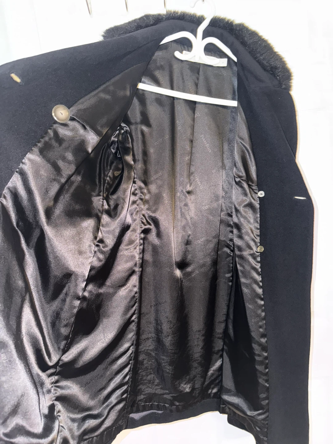 Perry Ellis Black Wool Blend Coat - photo 3