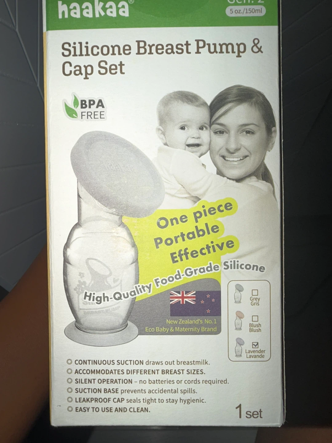 Brand New Haakaa Silicone Breast Pump & Cap Set - Gen. 2, 150ml