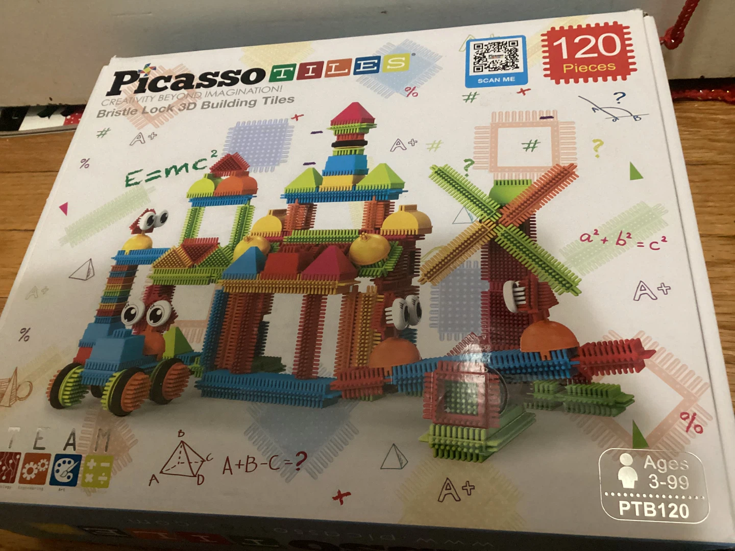 PicassoTiles Bristle Lock 3D Building Tiles - 120 Pieces