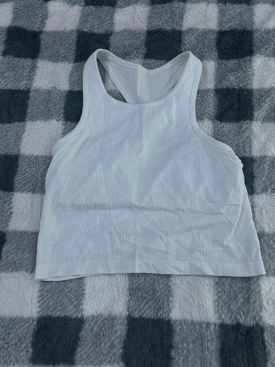Lululemon White Ribbed Tank Top