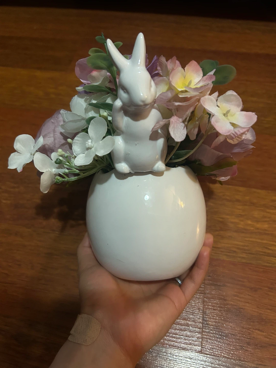 NEW White Ceramic Bunny Flower Pot