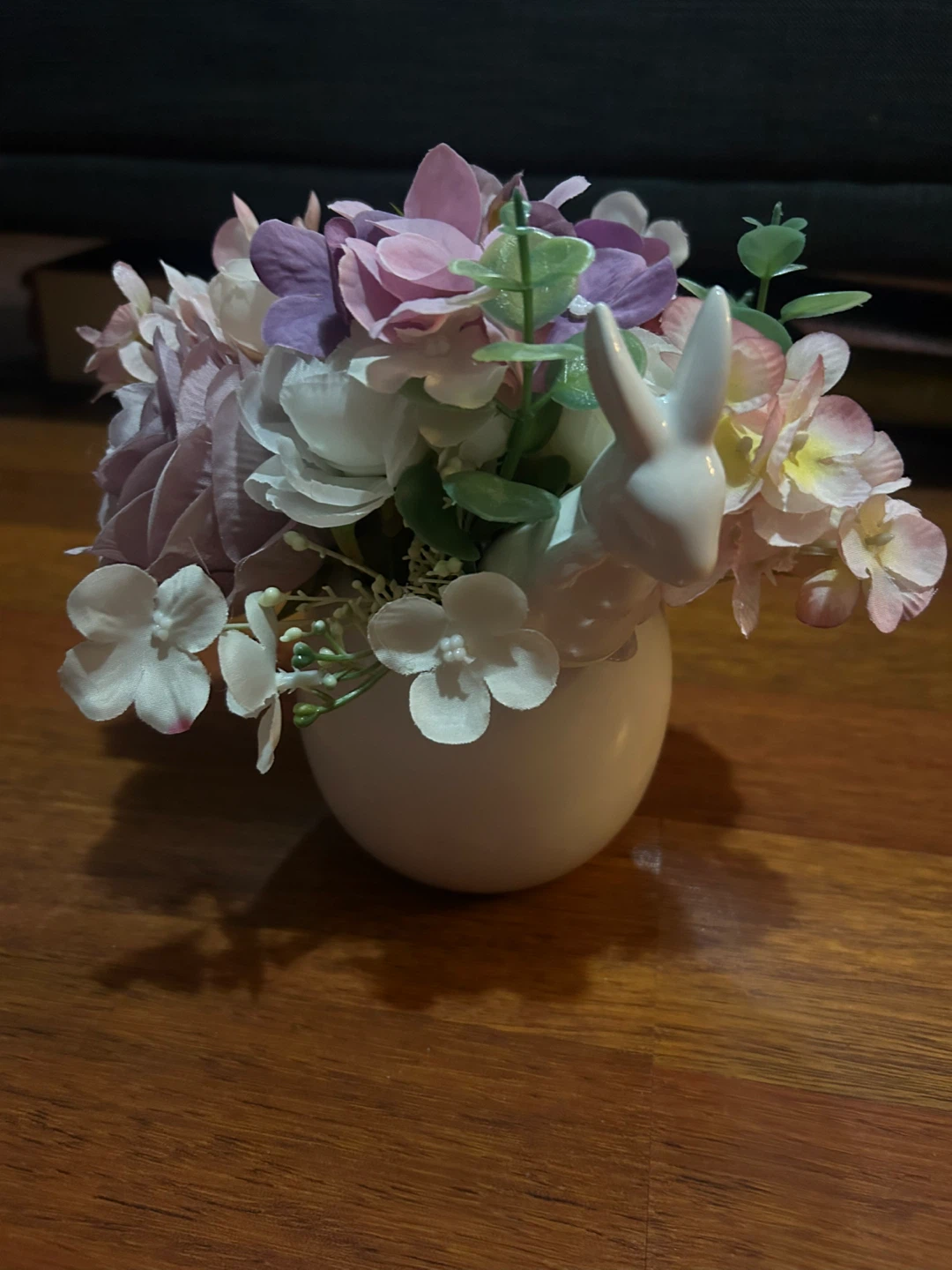 NEW White Ceramic Bunny Flower Pot - photo 2