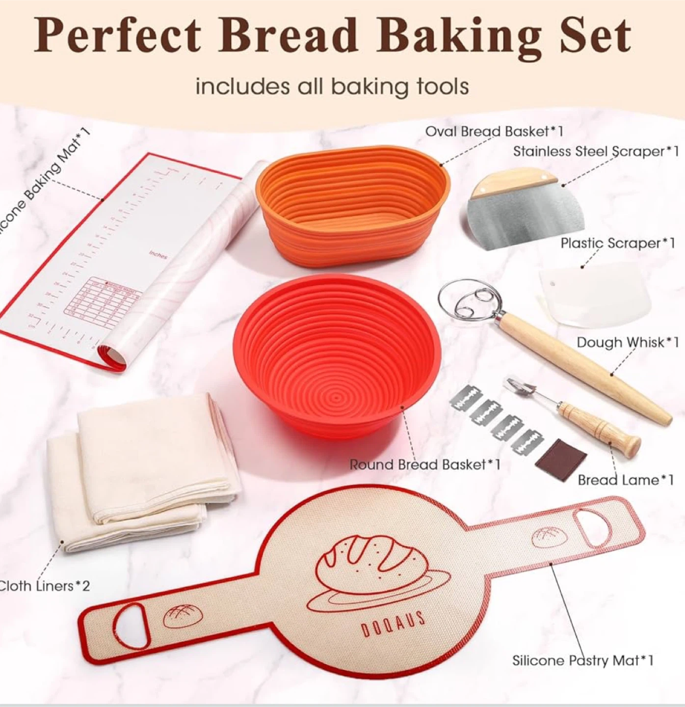 DOQAUS Bread Proofing Basket Set - photo 4