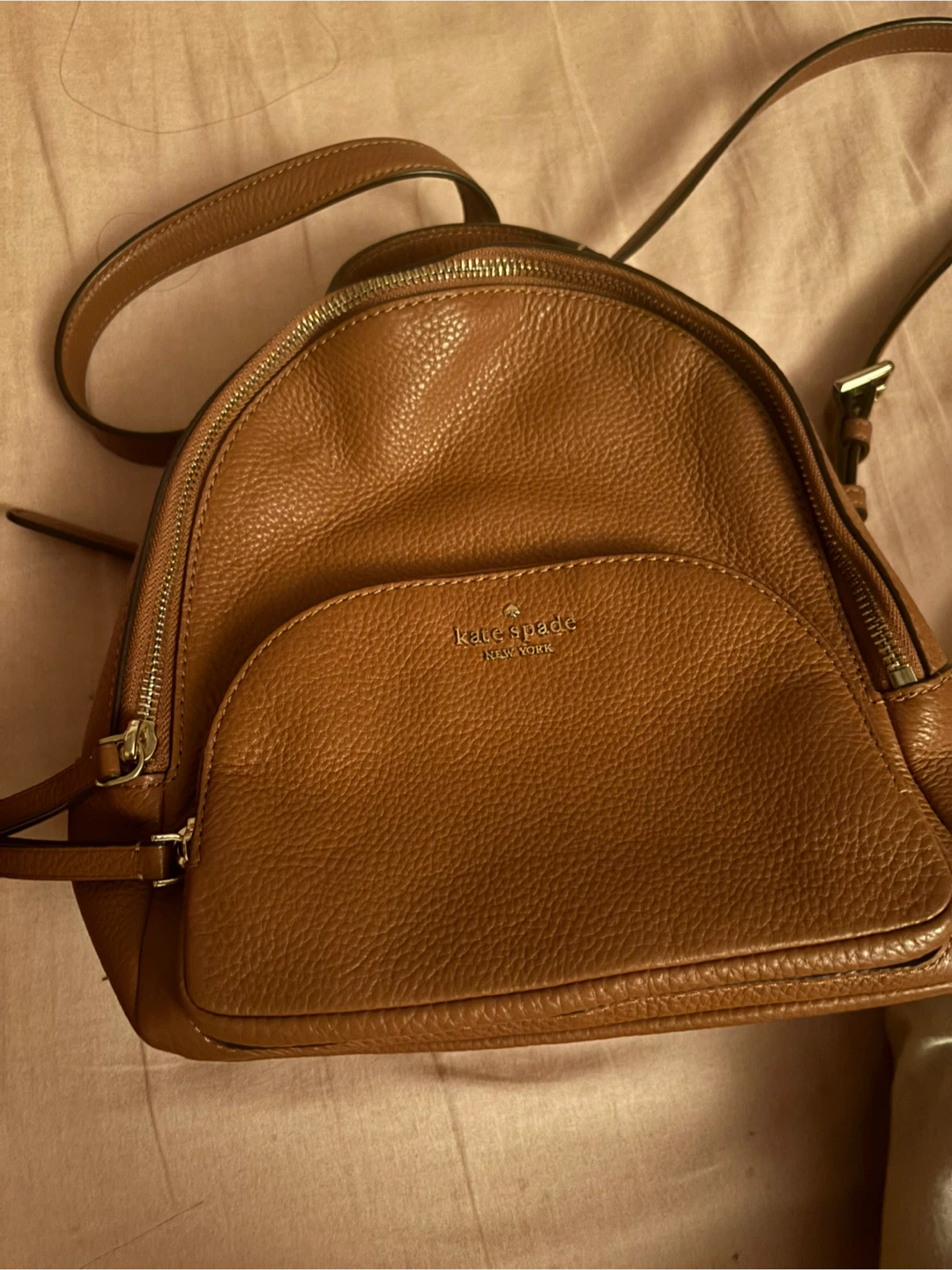 Kate Spade Brown Leather Backpack Purse