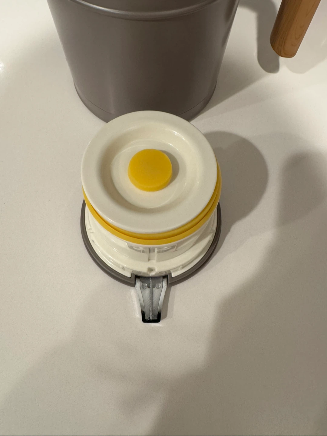 Grey Thermos Carafe with Wood Handle - photo 3