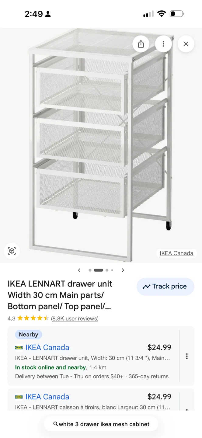 IKEA LENNART Drawer Unit - White