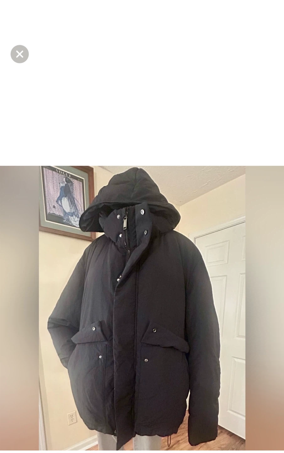 Zara men xl Black Puffer Winter Coat with Hood