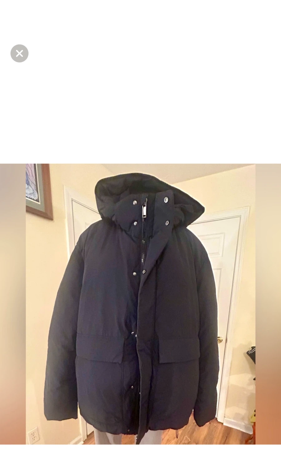 Zara men xl Black Puffer Winter Coat with Hood - photo 2