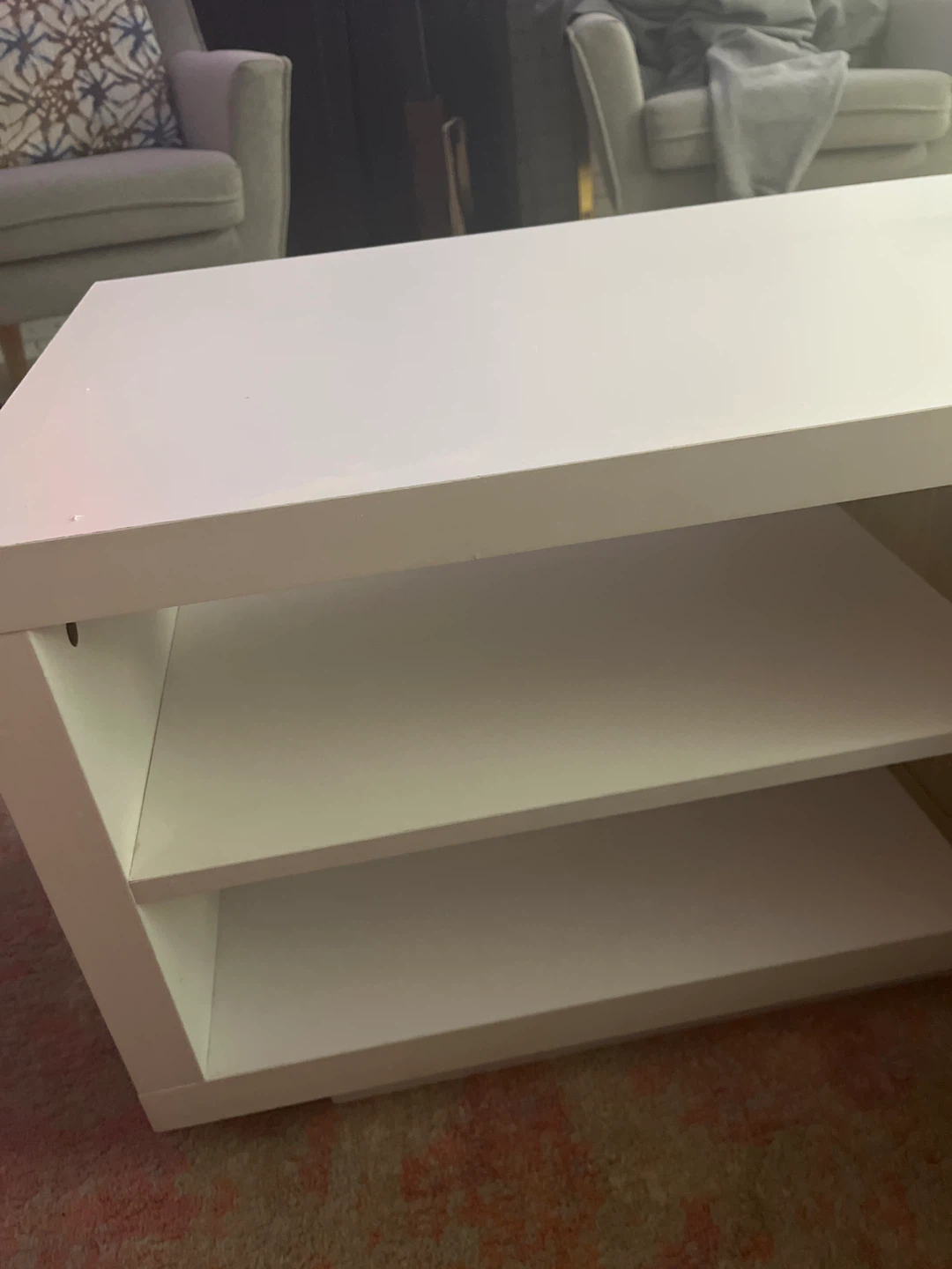 Modern White & Wood Coffee Table with Storage - photo 3