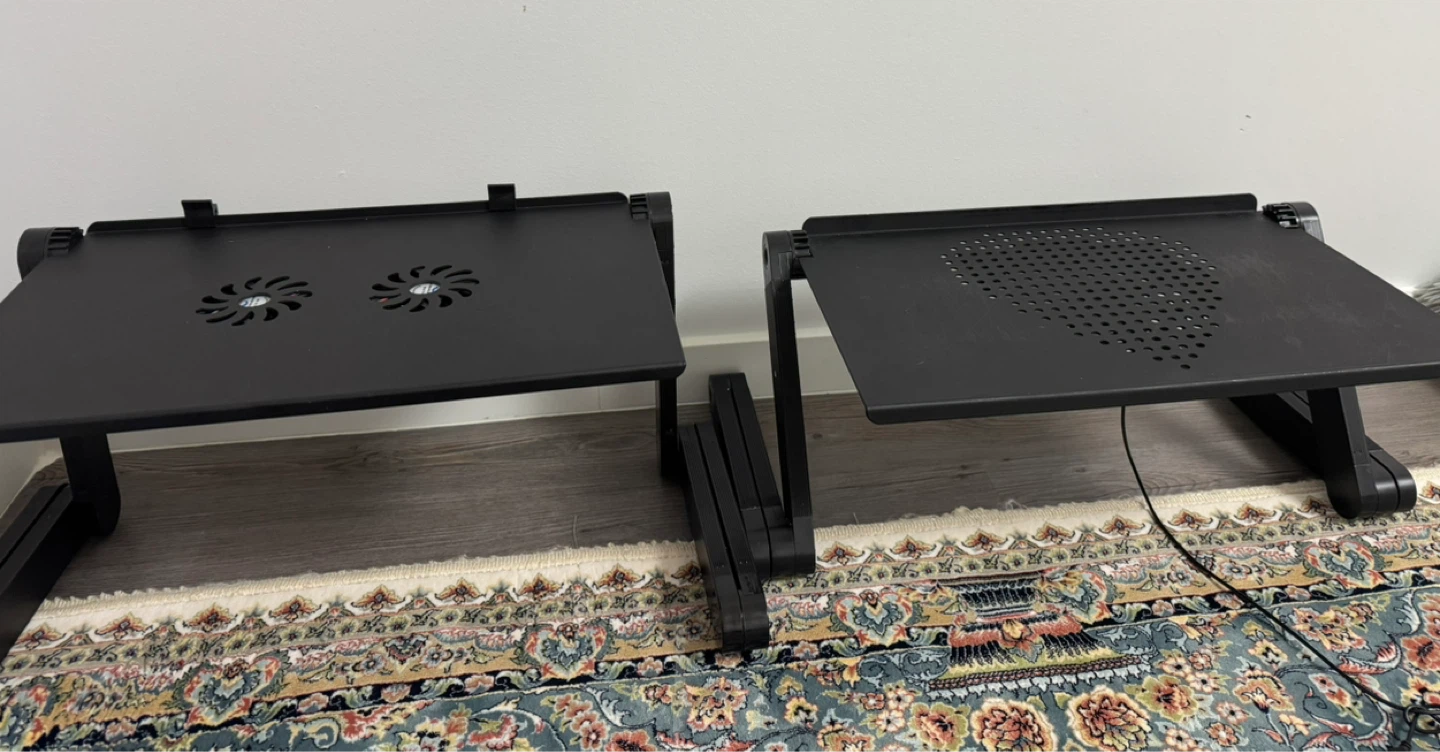 Adjustable Black Laptop Stand with Cooling Fans