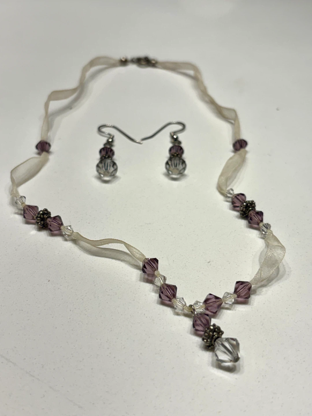 Swarovski Crystal Necklace and Earring Set with Pouch - photo 2