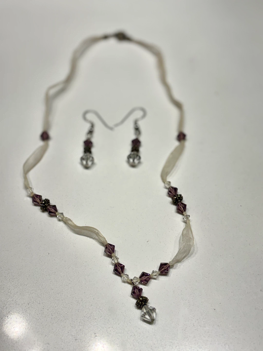 Swarovski Crystal Necklace and Earring Set with Pouch