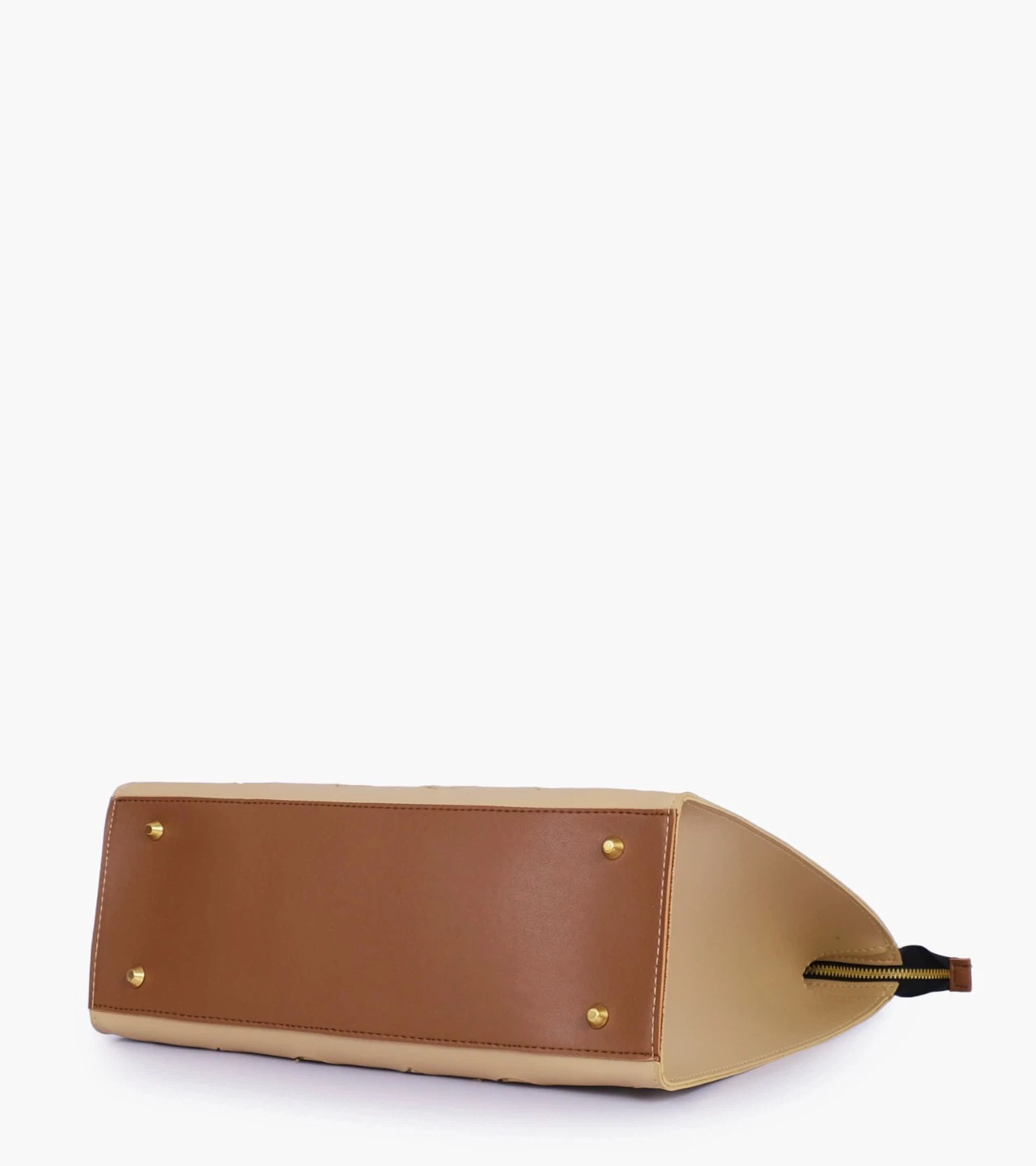 Tan Satchel Handbag with Brown Accents - photo 4