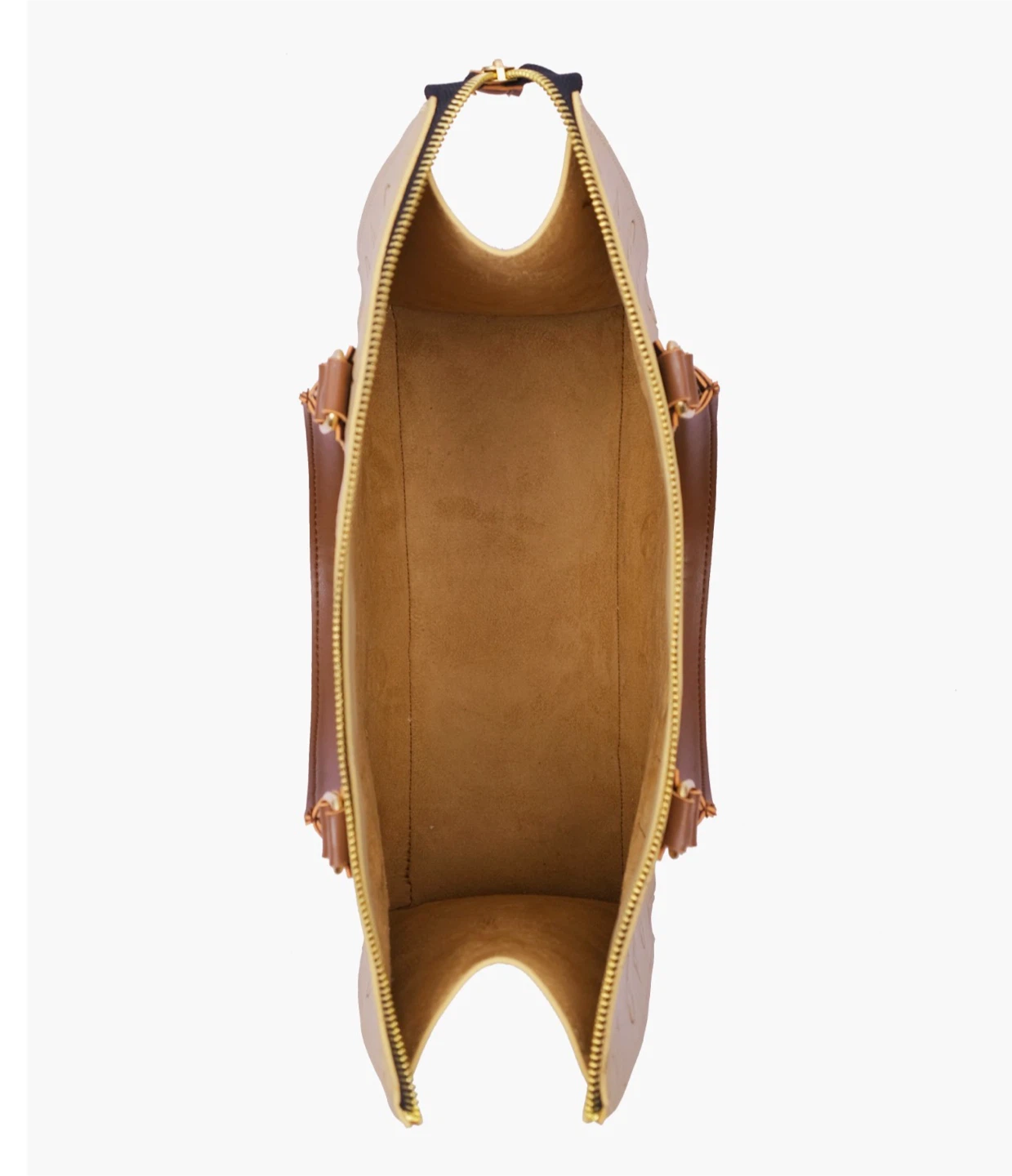 Tan Satchel Handbag with Brown Accents - photo 3
