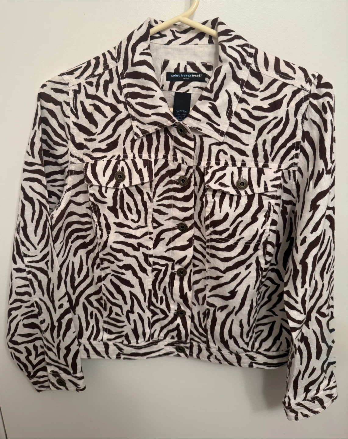 Saint Tropez West Petite Zebra Print Jacket