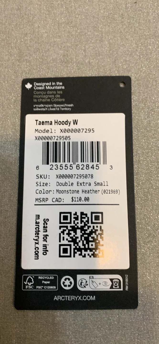 Arc'teryx Taema Hoody W Double Extra Small Moonstone Heather - photo 5