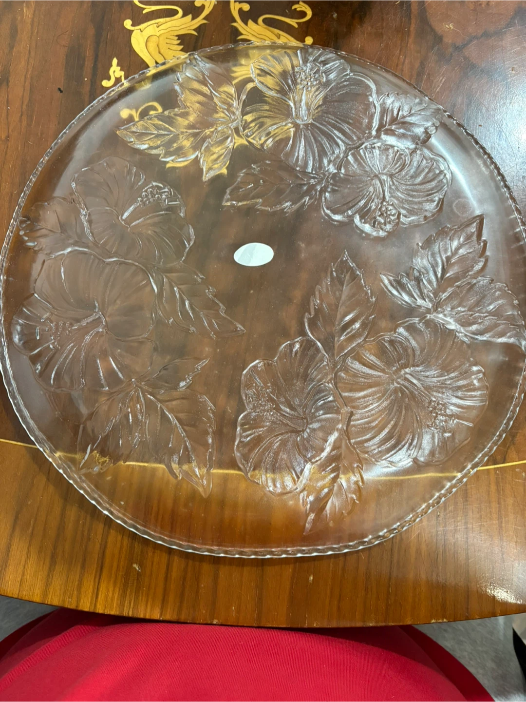 Hibiscus Crystal Serving Platter - 14" Clear Glass - photo 2