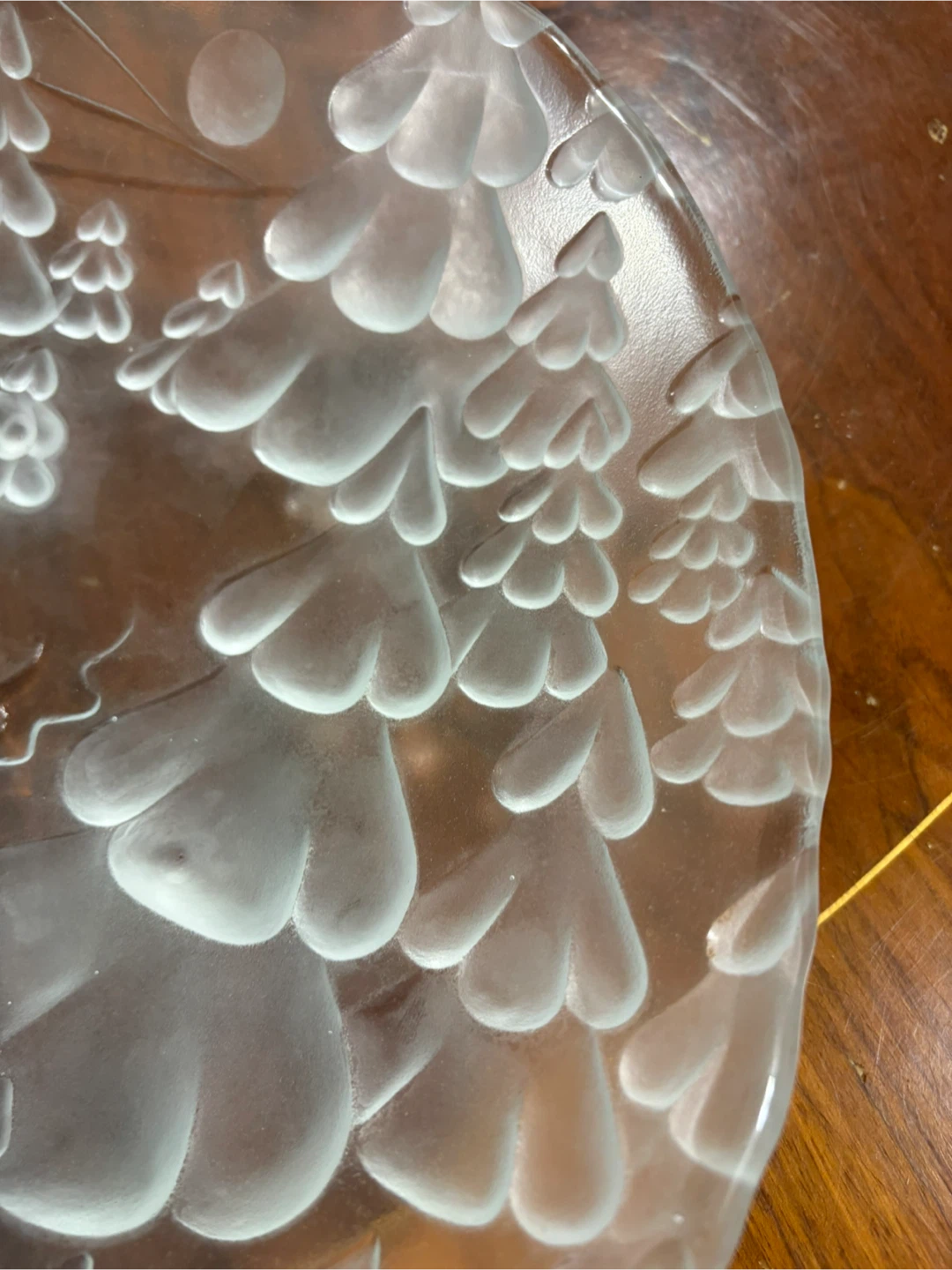 Frosted Glass Serving Dish with Winter Scene - photo 3