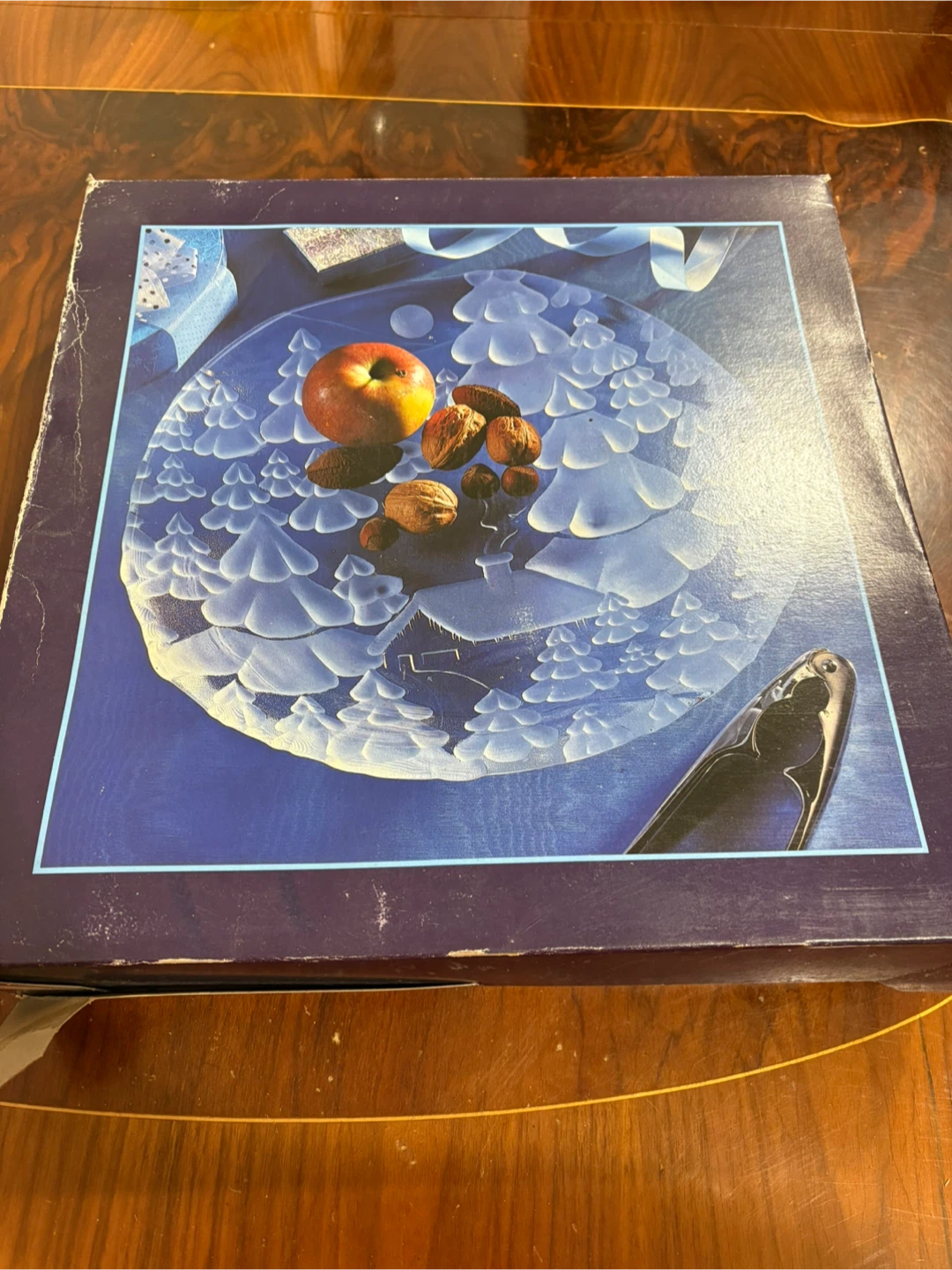Frosted Glass Serving Dish with Winter Scene - photo 4