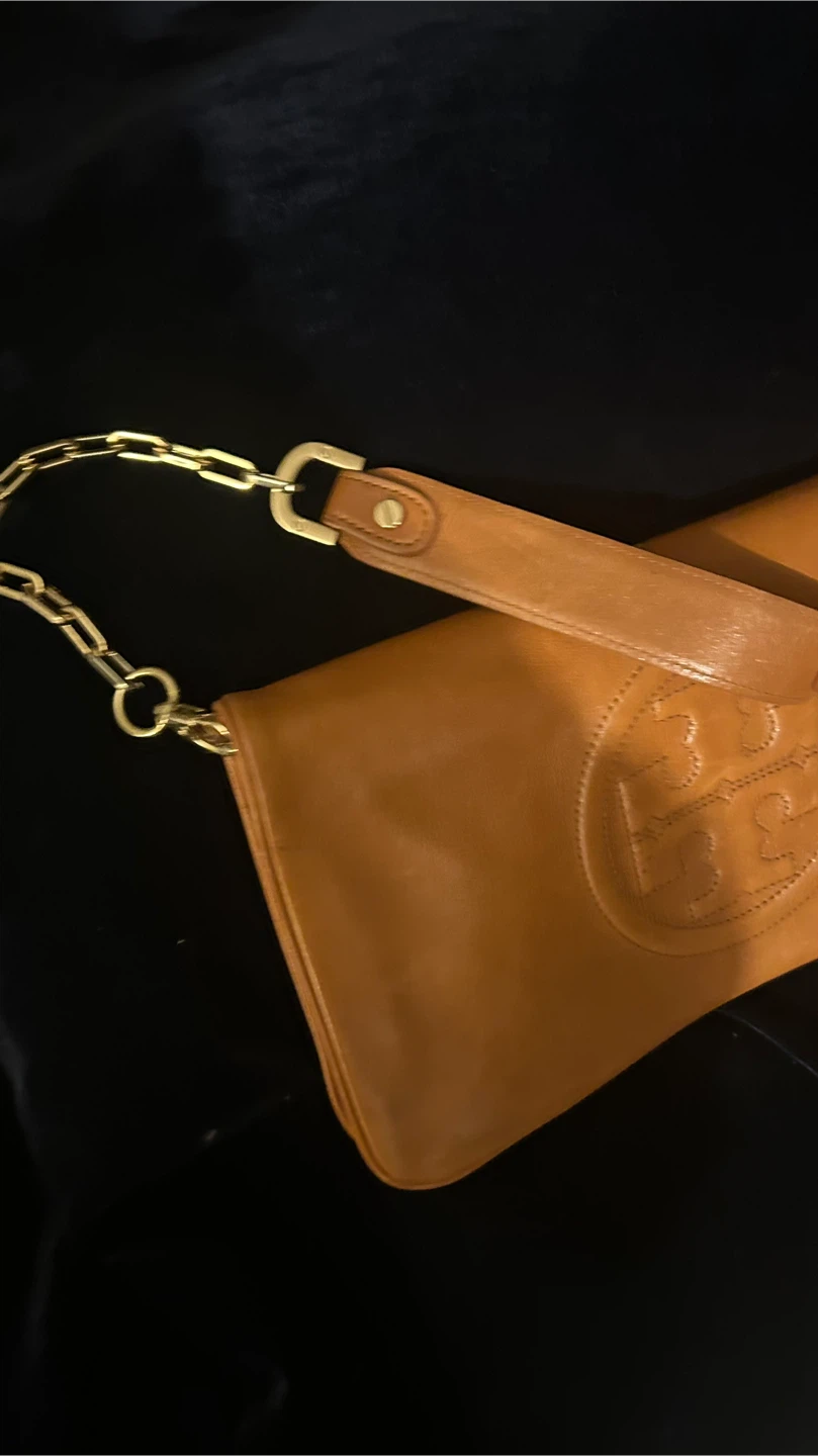Tory Burch Leather Clutch/Shoulder Bag - Tan - photo 4