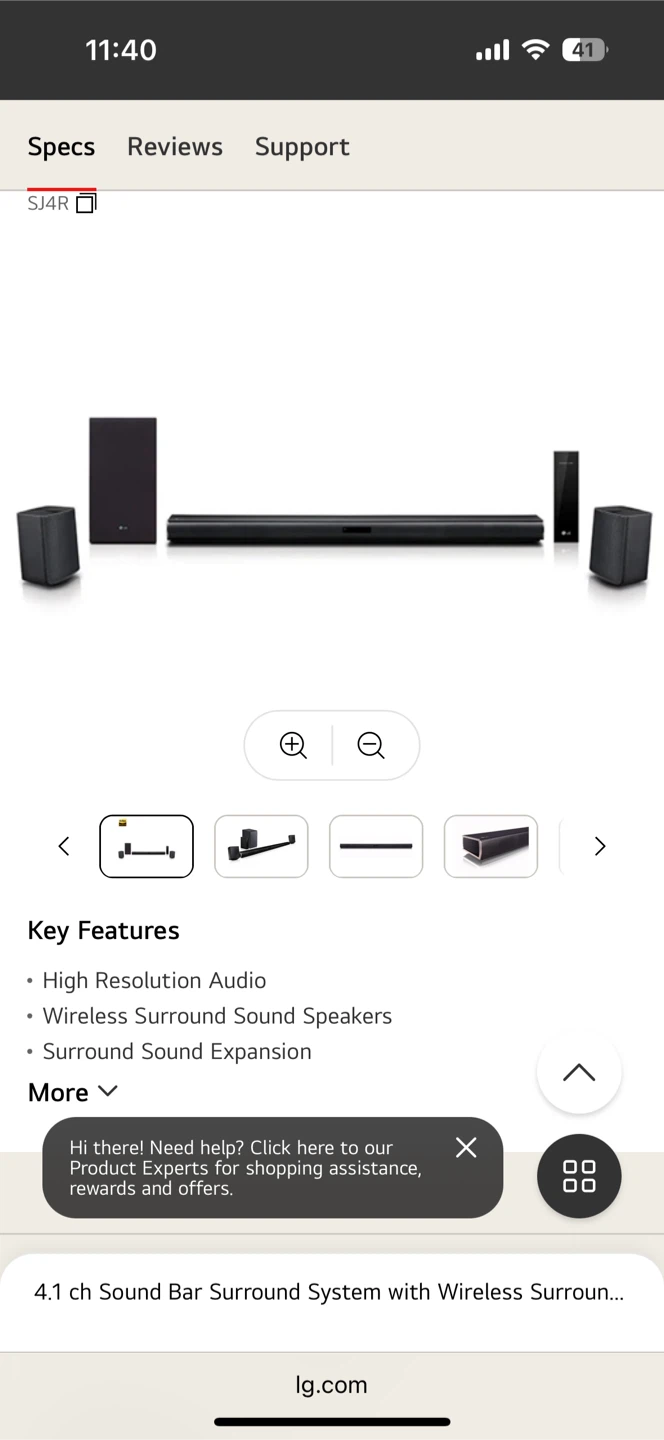 LG SJ4R 4.1 ch Sound Bar System