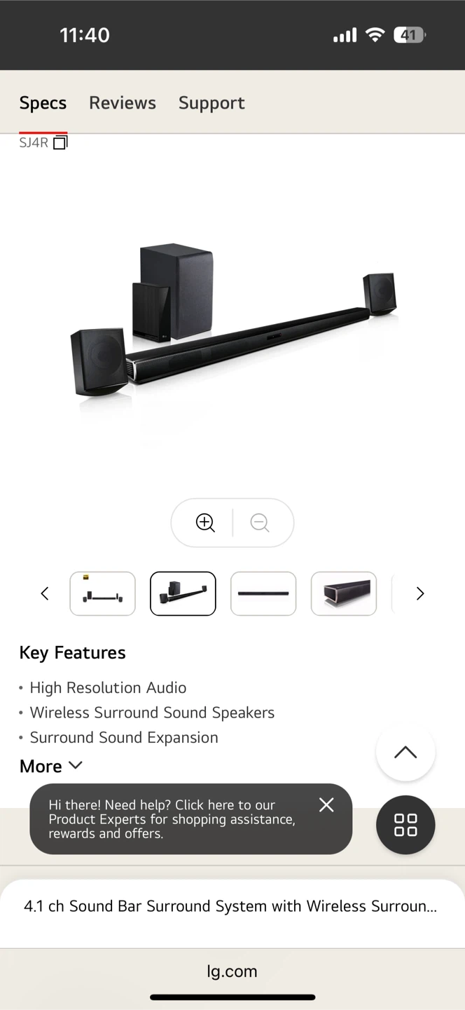LG SJ4R 4.1 ch Sound Bar System - photo 2