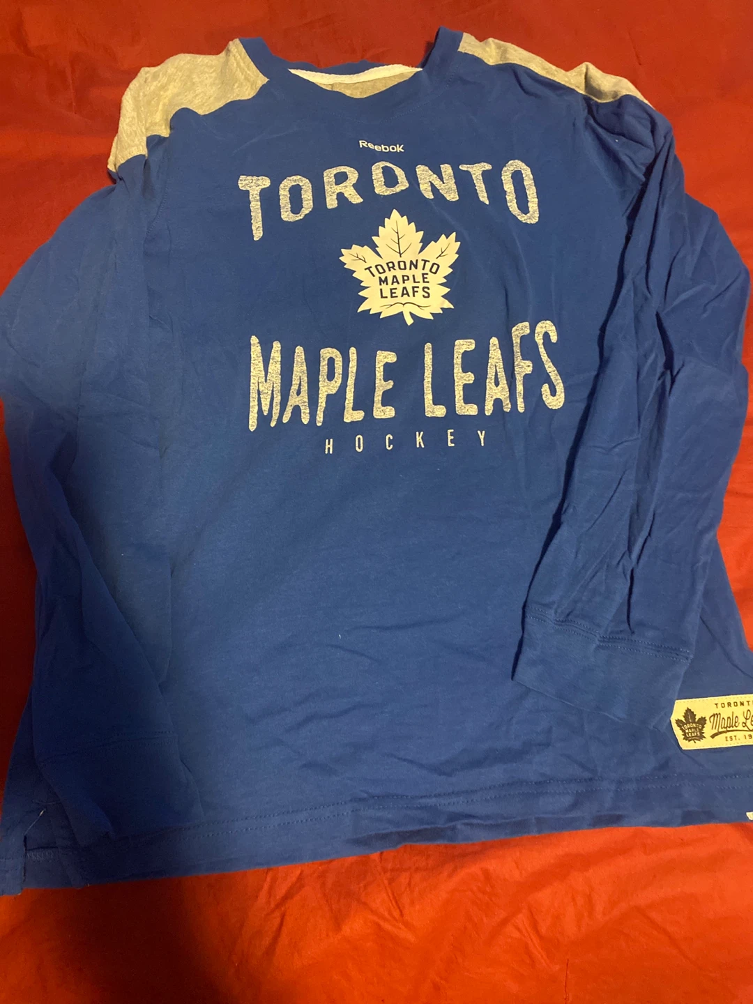 Toronto Maple Leafs Long Sleeve Hockey Shirt Youth L (14/16)